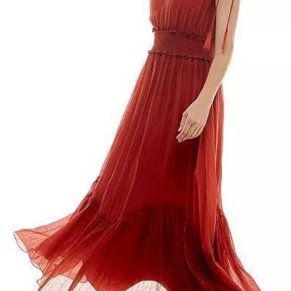 NWT Women's Taylor Smocked Empire Waist Midi Dress SIZE Small Auburn color - Picture 15 of 15